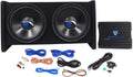 RV12.2B 1200W Dual 12" Car Subwoofer Enclosure+Mono Amplifier+Amp Kit