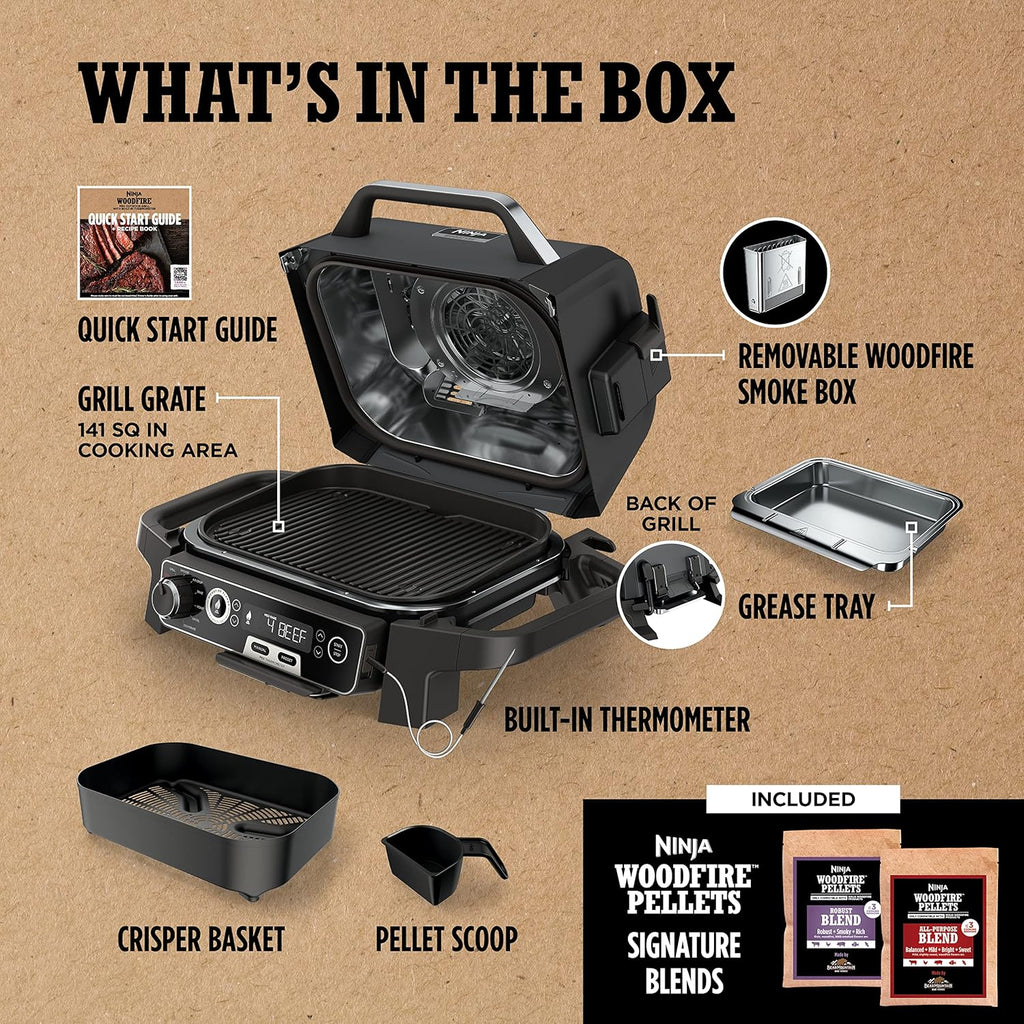 NINJA Woodfire Series 7-In-1 Portable Grill & Smoker