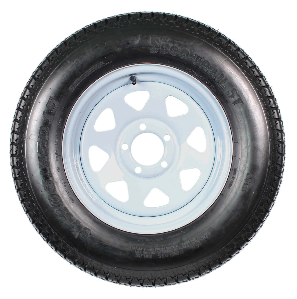 2025 2-Pack Trailer Tire On Rim ST205/75D15 205/75 D 15 in. LRC 5 Hole White Spoke