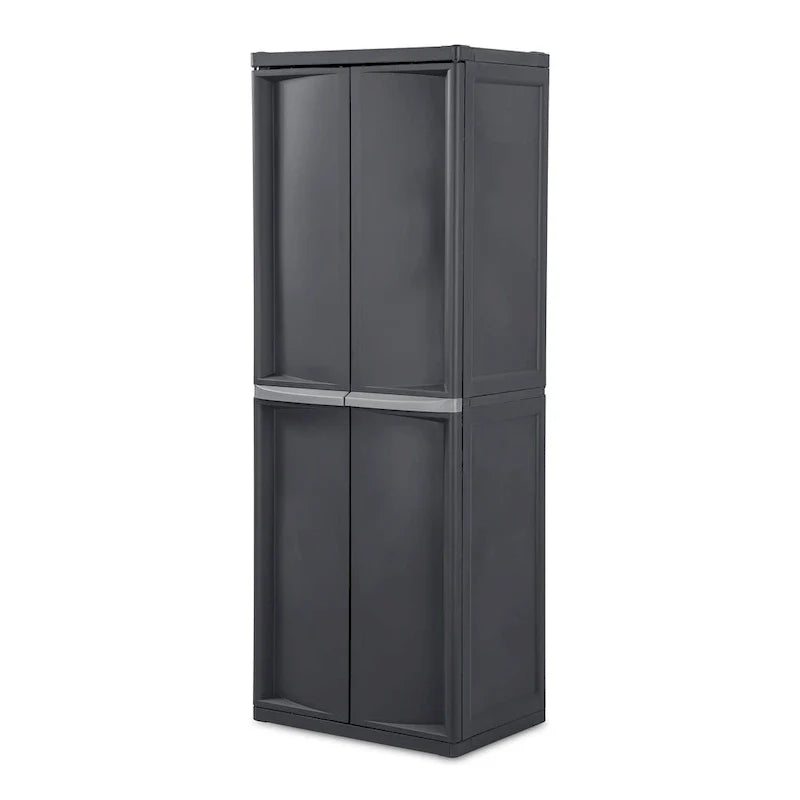 Sterilite 2 Pack Adjustable 4-Shelf Garage Storage Cabinet Bin Organizer, Gray - 2 Pack
