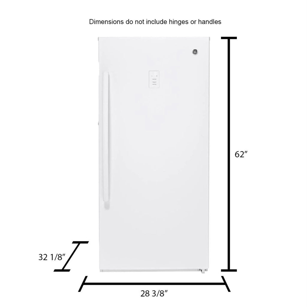 2025 GE 14.1 Cu. ft. White Frost-free Upright Freezer FUF14DLRWW