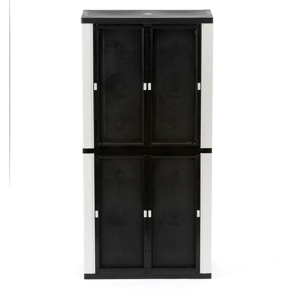 2025 Gray Plastic Freestanding Garage Cabinet, 35′′W x 71′′H x 18′′D, with Adjustable Shelves and Lockable Doors