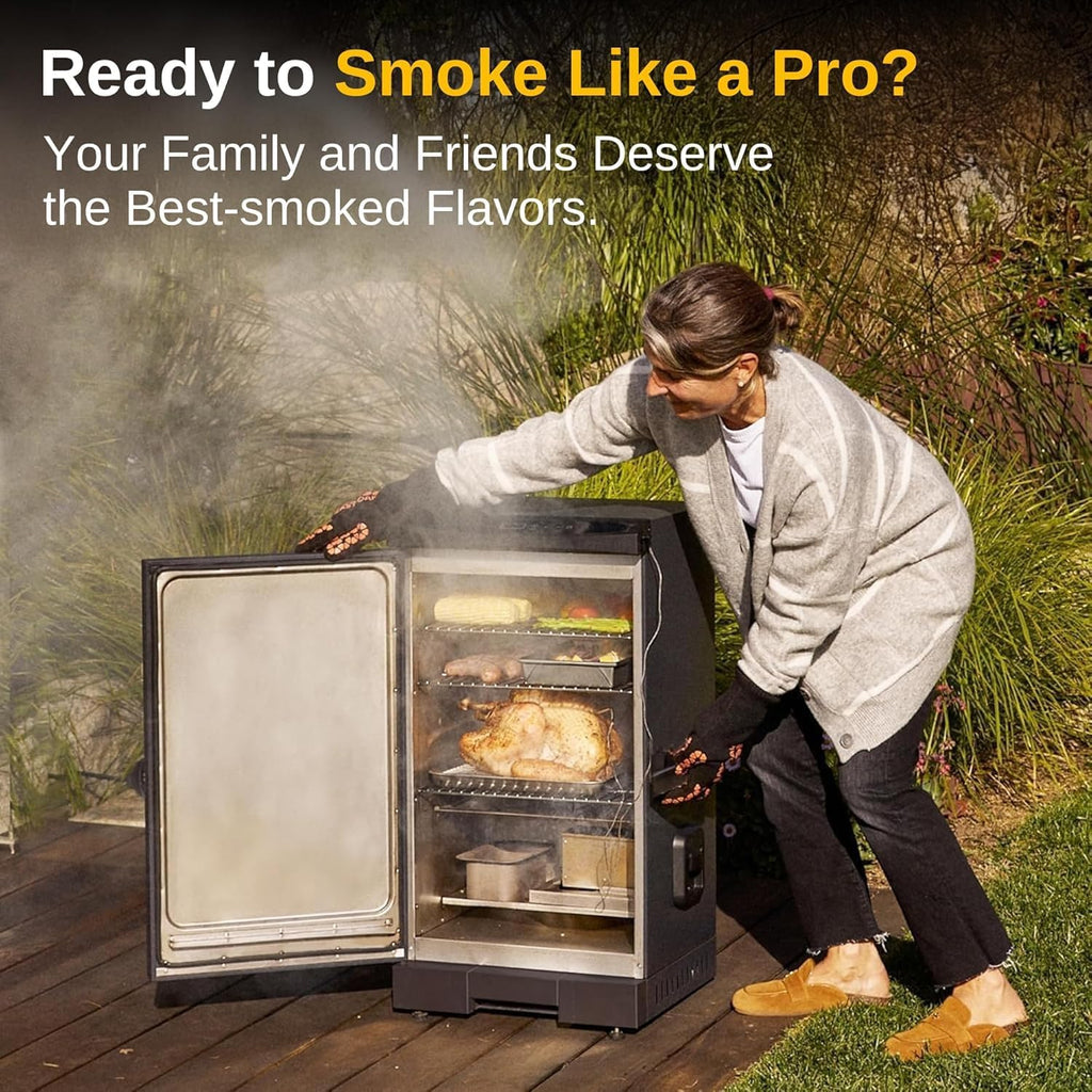 EAST OAK 30" Outdoor Electric Smoker Built-in meat probe smokes up to 6 times longer