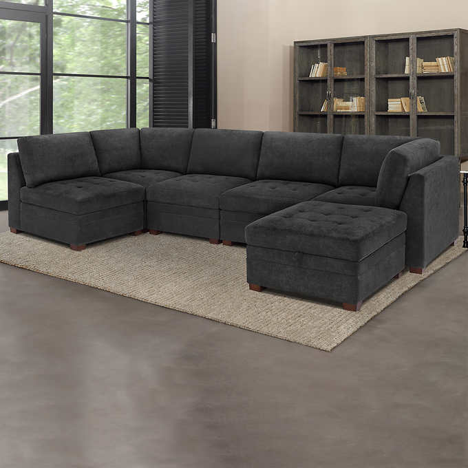 2025 Thomasville Tisdale Fabric Sectional with Storage Ottoman