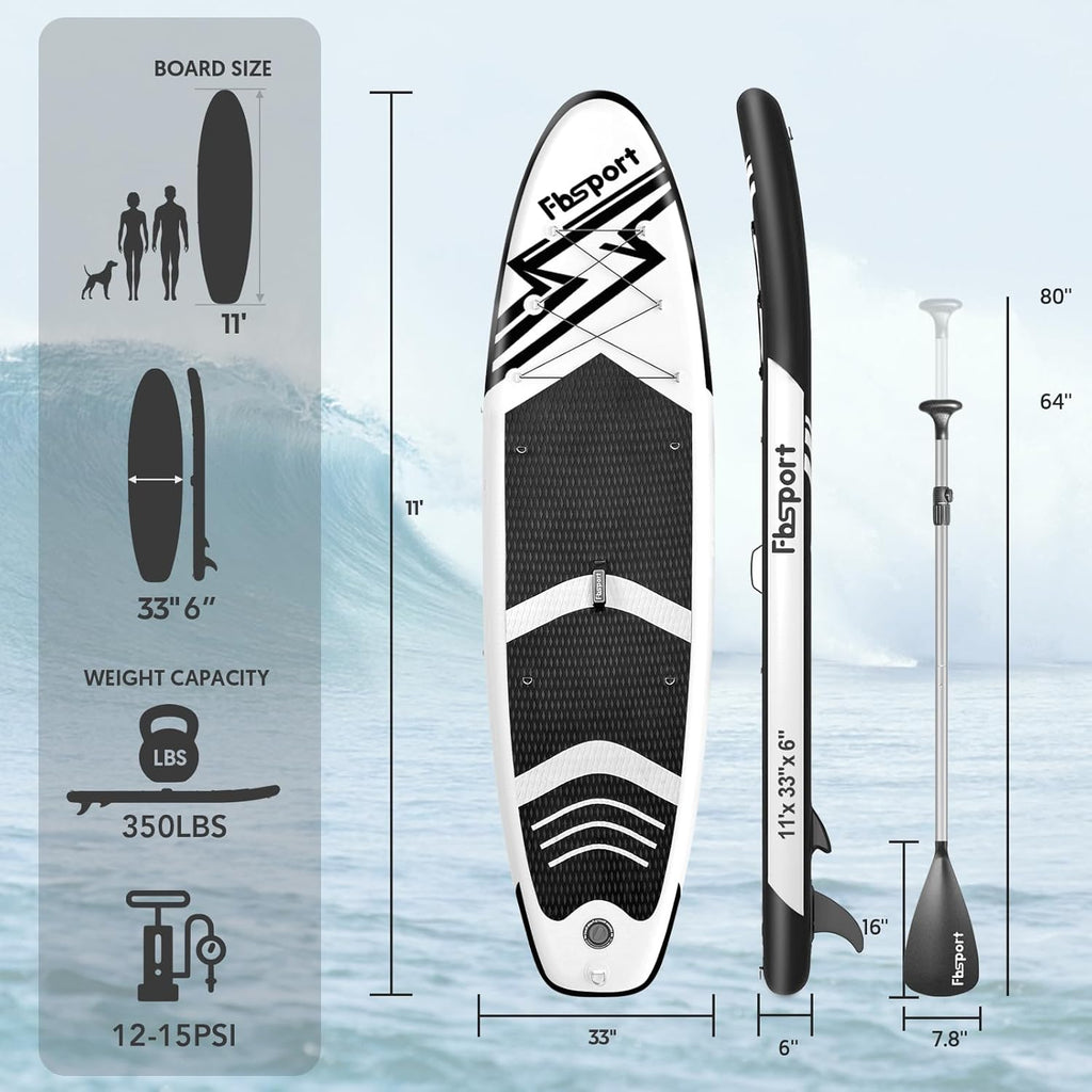 Premium Stand Up Paddle Board Yoga Board with Durable SUP Accessories & Carry Bag | Wide Stance Surf Control Non-Slip Deck Leash Paddle and Pump for Youth & Adult