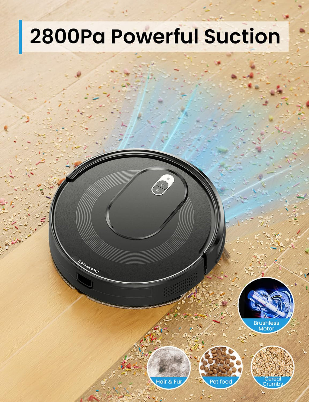 PSUK W7 Robot Vacuum and Mop Combo with Watertank
