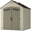 2025 Suncast Vista 7x7 Storage Shed with Multi-Wall Resin Panels, 4 Skylights, IllumiVent System, and Pad-Lockable Doors, 84" D x 84" W x 98" H, Made in The USA