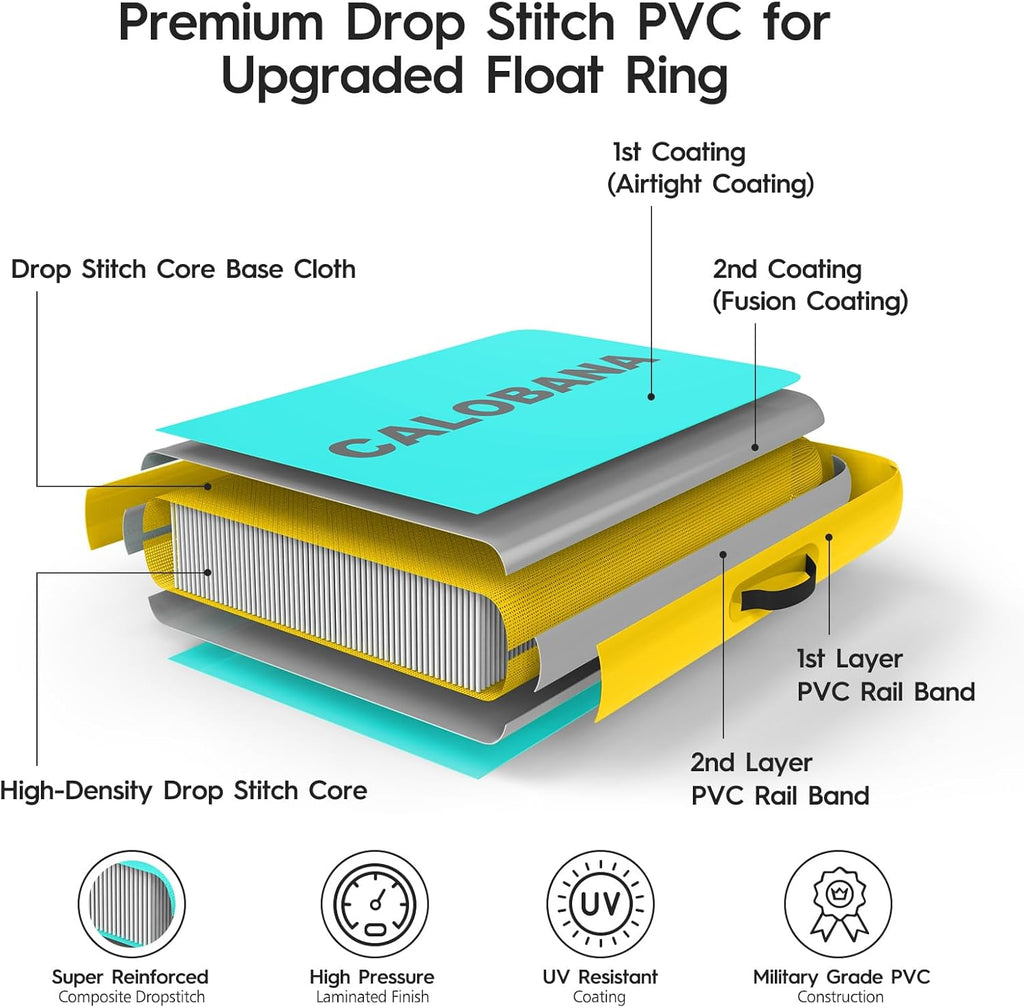 Round Floating Ring Hammock - Heavy Duty Inflatable Raft