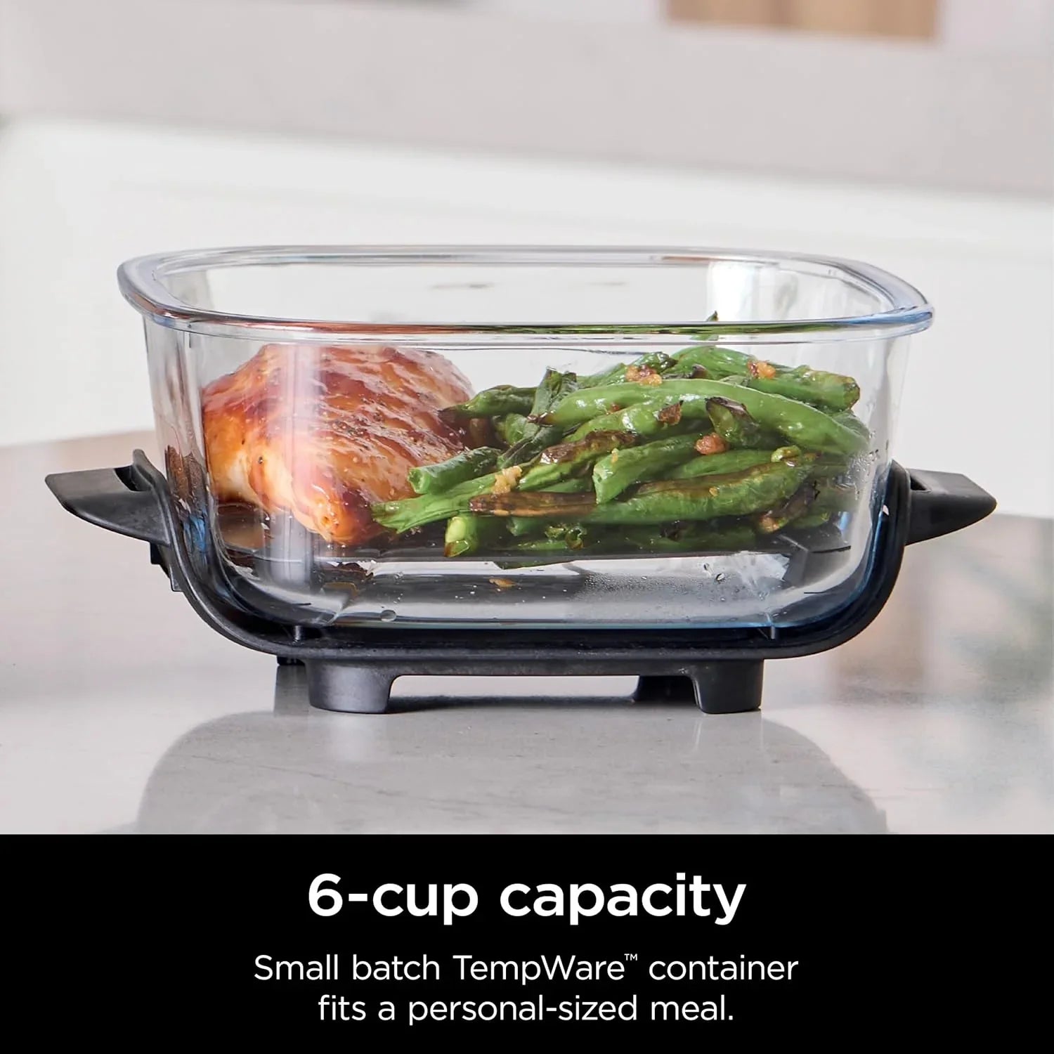 Ninja Crispi 4 in 1 Portable Glass Air Fryer Cooking System 4QT 6 Cup TempWare Glass Containers