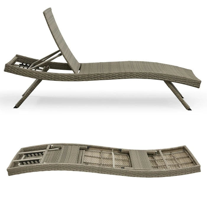 All Weather Wicker Chaise Lounge - Set of 2