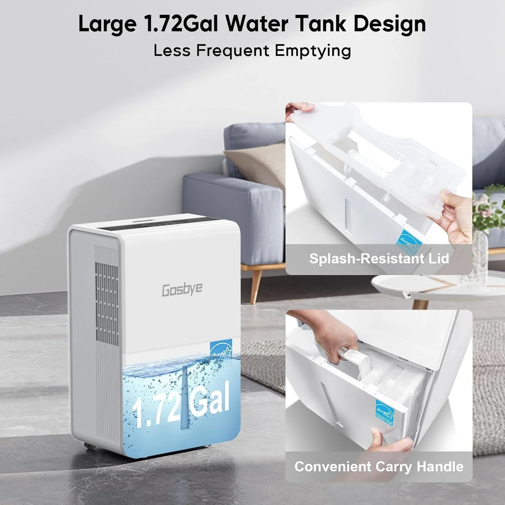 4500 Sq.Ft. Most Efficient Energy Star 2024 Dehumidifier for Basement with Drain Hose, Max 115 Pints/D Dehumidifier for Large Room, [45dB Quiet Compressor], Easy Drainage, Auto-restart, Black