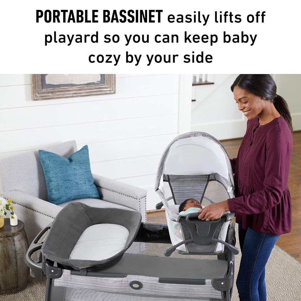 Graco Pack 'n Play Close2Baby Bassinet Playard Features Portable Bassinet Diaper Changer and More Derby