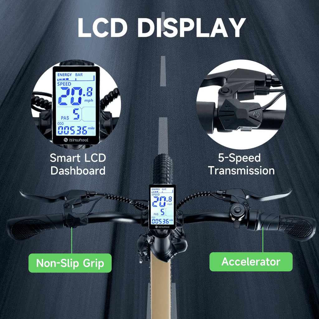 isinwheel U5-W Electric Bike Adult 500W 20MPH Max Range 45+ Mile E Bike 20" Folding Bikes 48V Removable Battery Electric Bicycle