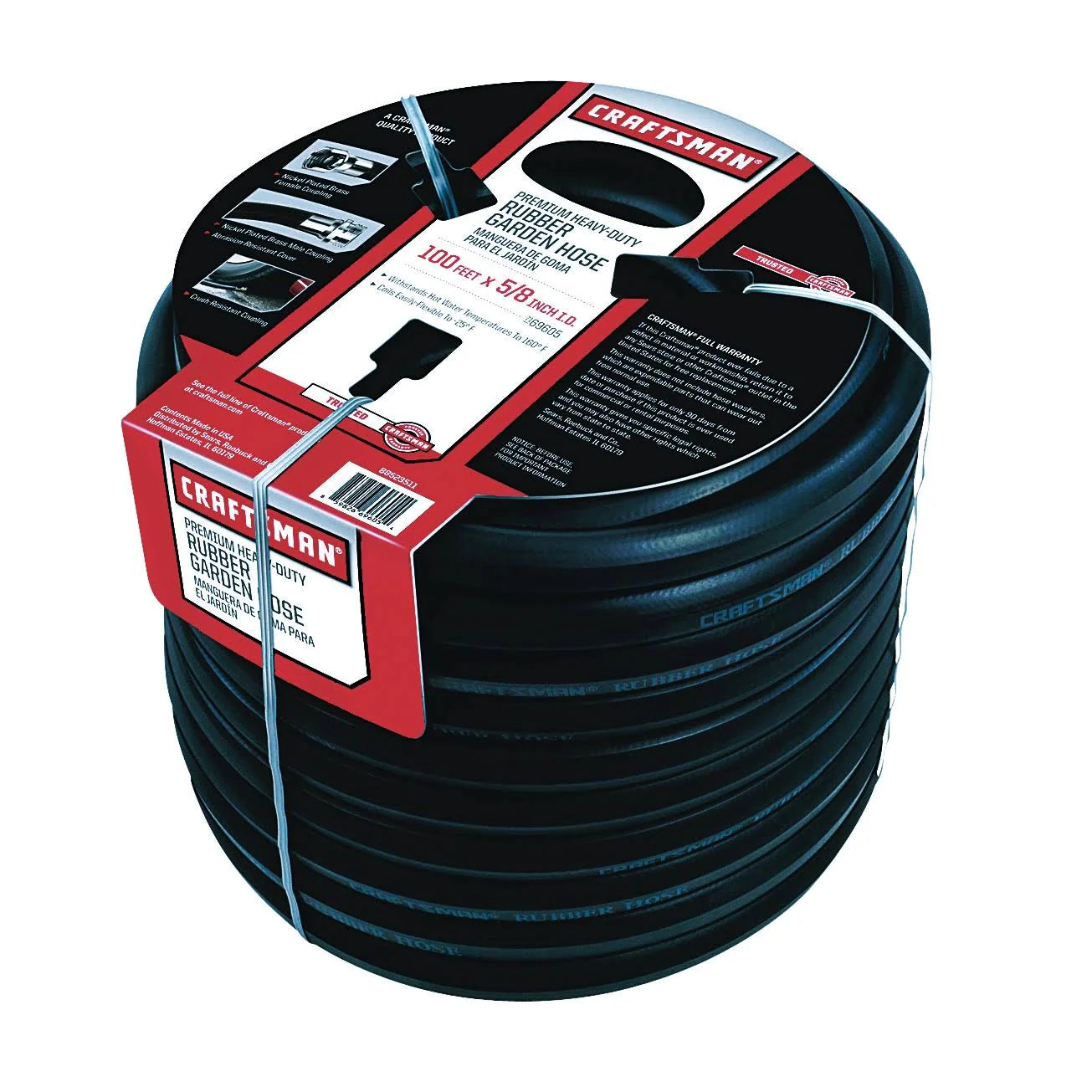 2025 2025 Craftsman Premium Rubber Garden Hose, 100ft. x 5/8. inch