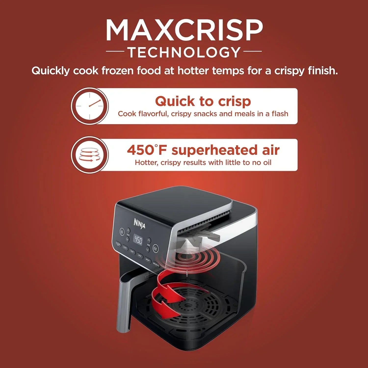 Ninja Air Fryer Pro 5-quart 4-in-1 air fryer that air fries bakes reheats and dehydrates