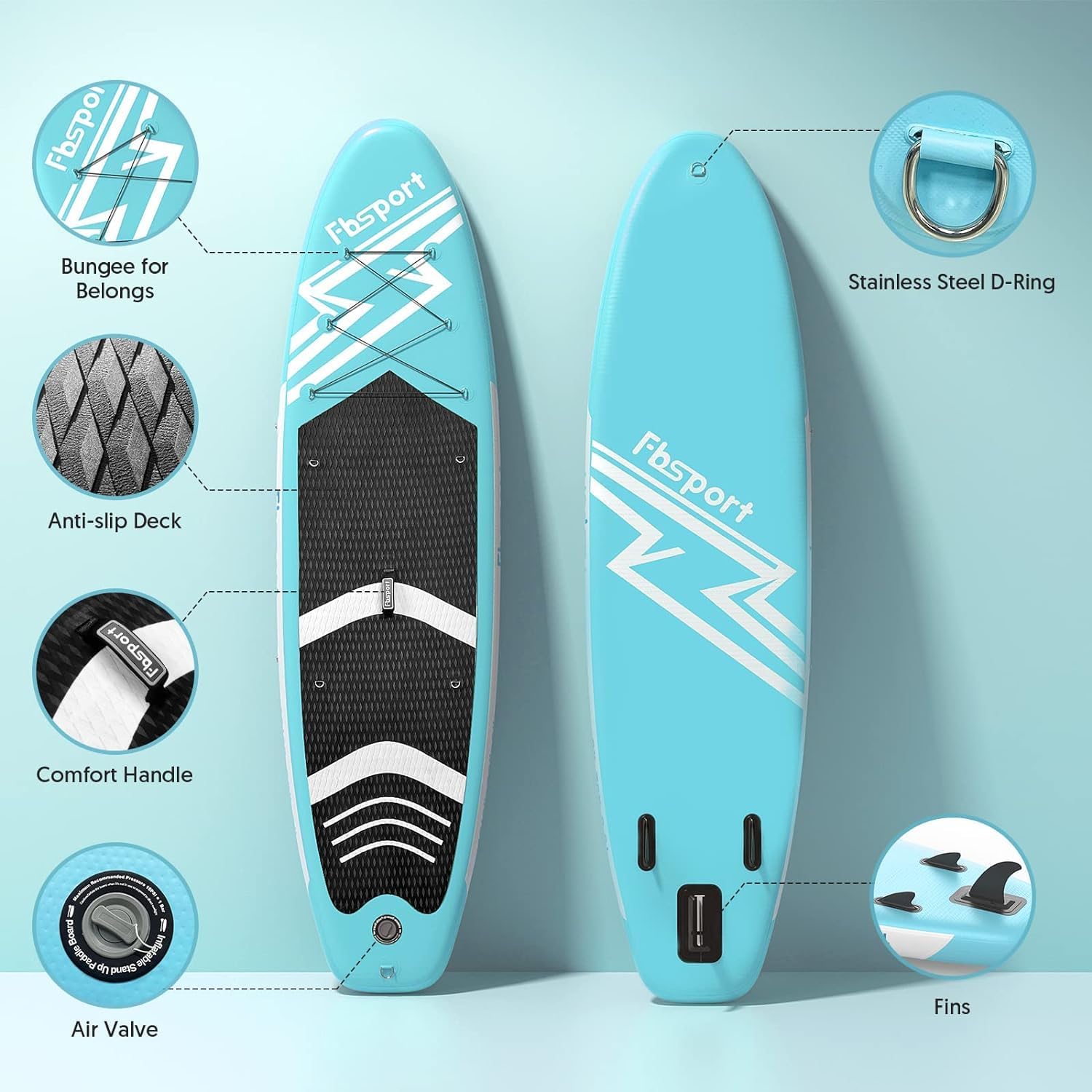 Premium Stand Up Paddle Board Yoga Board with Durable SUP Accessories & Carry Bag | Wide Stance Surf Control Non-Slip Deck Leash Paddle and Pump for Youth & Adult