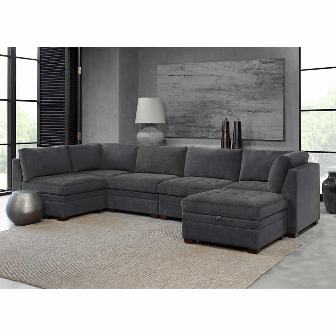 2025 Thomasville Tisdale Fabric Sectional with Storage Ottoman