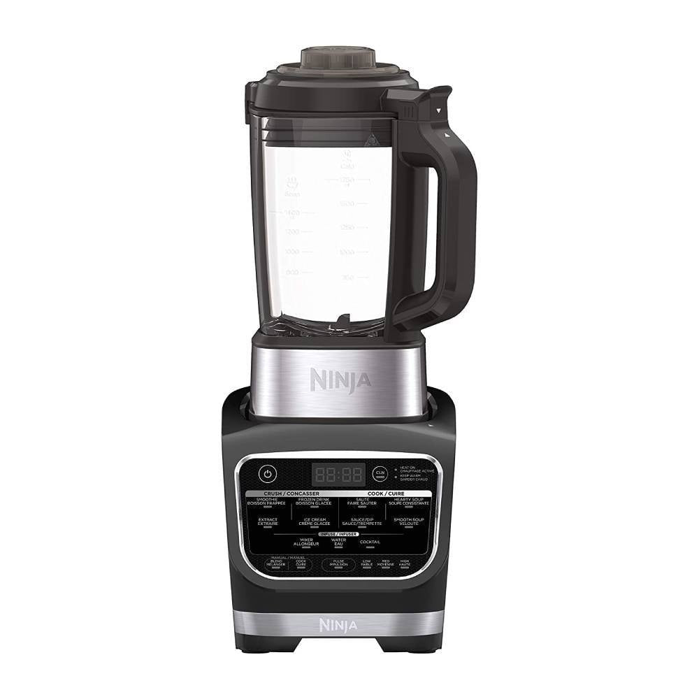 Ninja Foodi Cold &amp; Hot Blender With 1400 Peak Watts Nonstick Glass Pitcher (HB152), 64 oz, Black