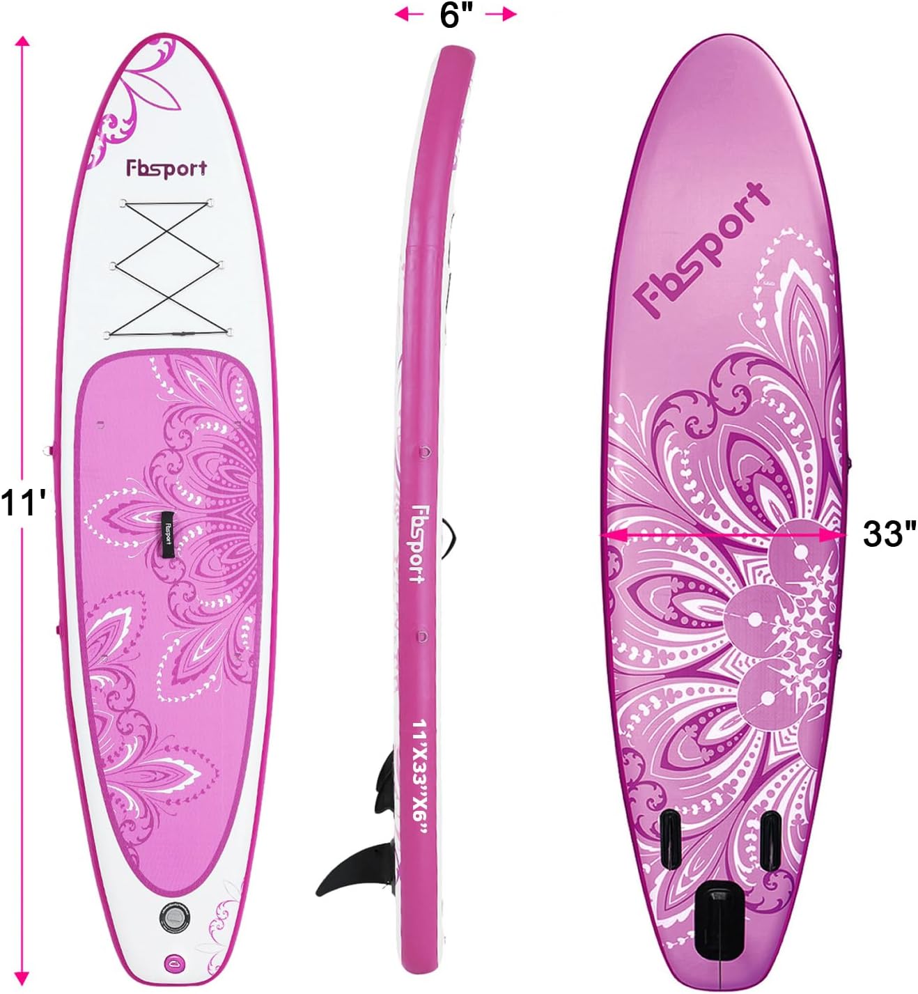 Premium Stand Up Paddle Board Yoga Board with Durable SUP Accessories & Carry Bag | Wide Stance Surf Control Non-Slip Deck Leash Paddle and Pump for Youth & Adult