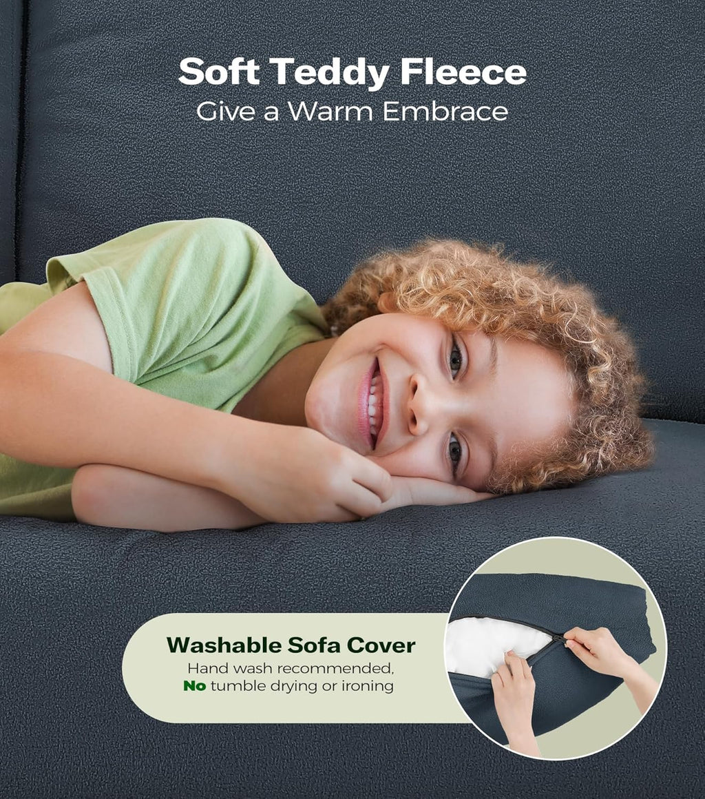 Loveseat Sofa 51" Love Seat Comfy Corduroy Small Loveseat Small Spaces Tool-Free Setup Couch