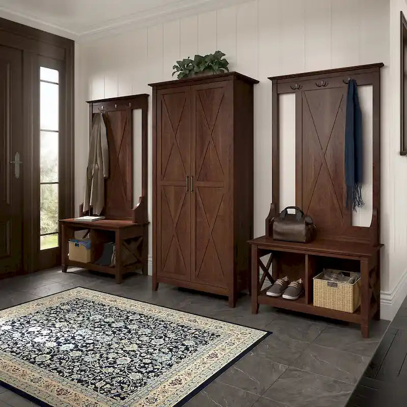 Key West Tall Storage Cabinet with Doors and Shelves by Bush Furniture