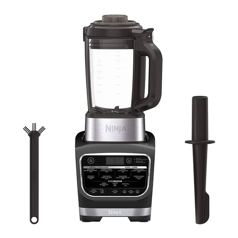 Ninja Foodi Cold &amp; Hot Blender With 1400 Peak Watts Nonstick Glass Pitcher (HB152), 64 oz, Black