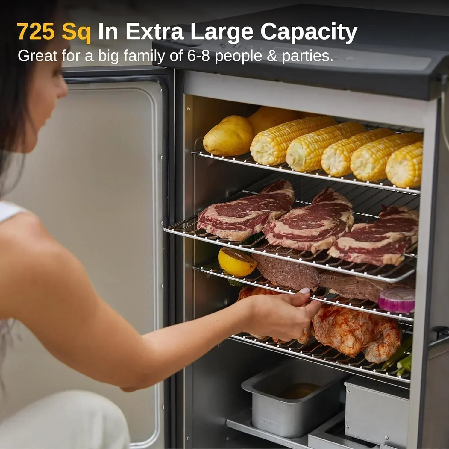 EAST OAK 30" Outdoor Electric Smoker Built-in meat probe smokes up to 6 times longer