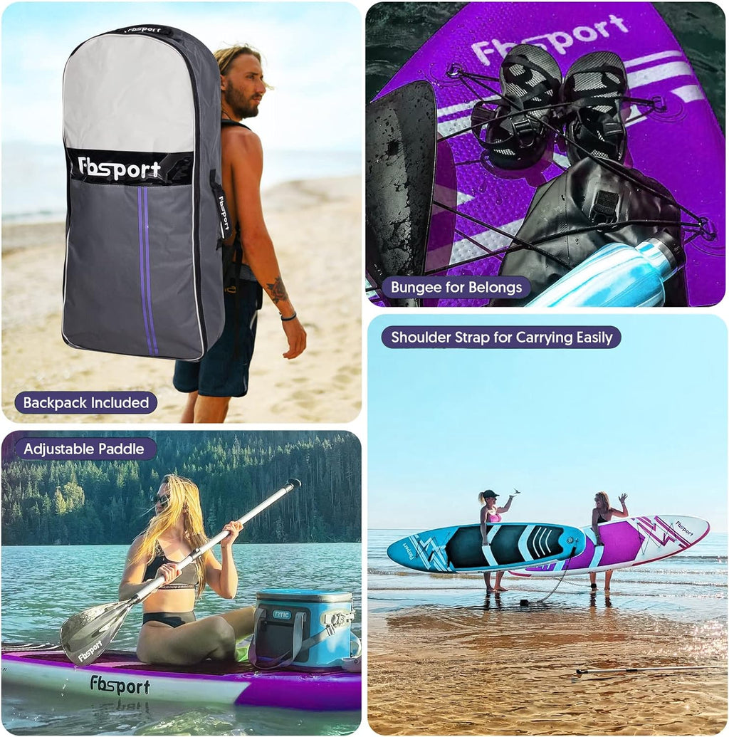 Premium Stand Up Paddle Board Yoga Board with Durable SUP Accessories & Carry Bag | Wide Stance Surf Control Non-Slip Deck Leash Paddle and Pump for Youth & Adult