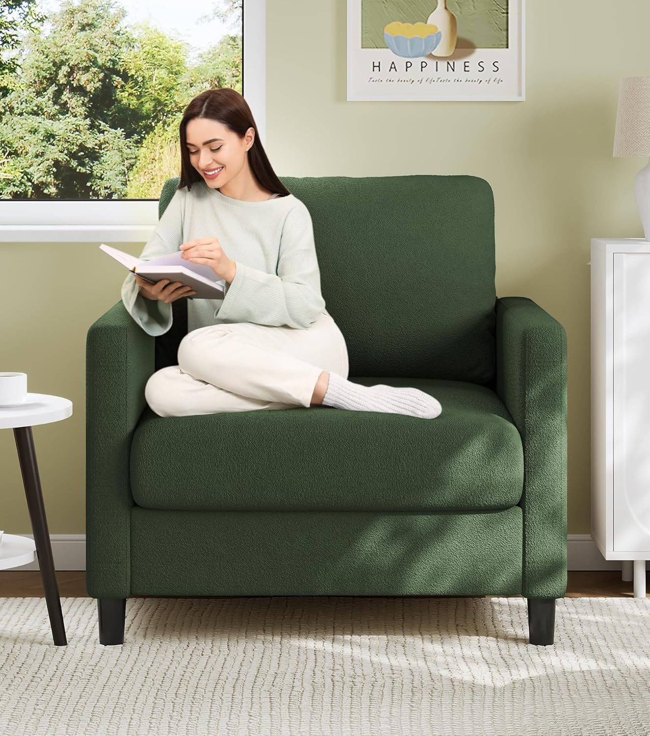 Loveseat Sofa 51" Love Seat Comfy Corduroy Small Loveseat Small Spaces Tool-Free Setup Couch