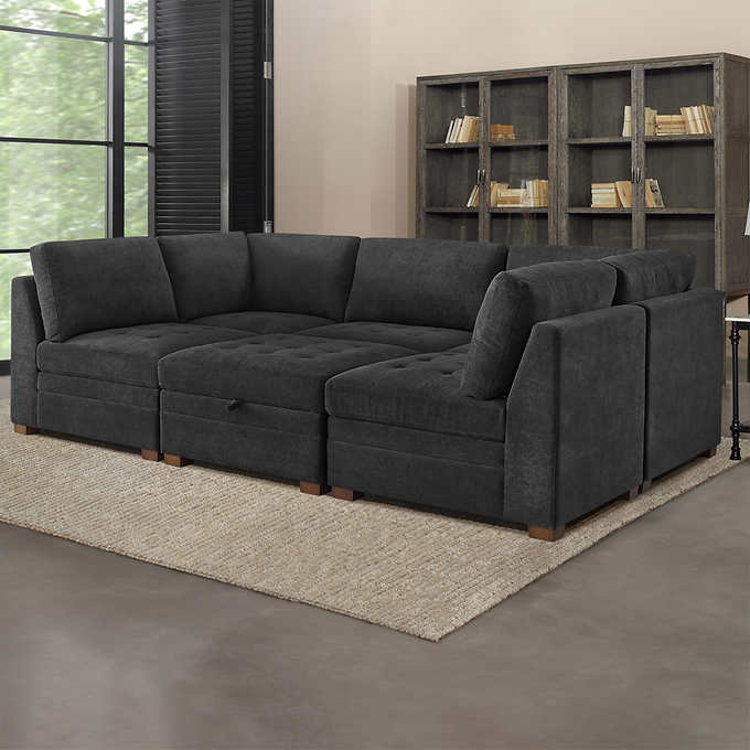 2025 Thomasville Tisdale Fabric Sectional with Storage Ottoman