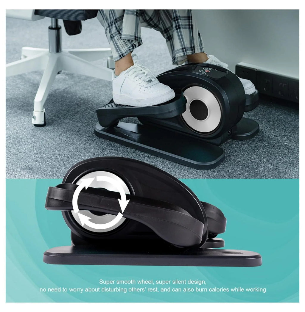 Under Desk Elliptical Electric Foot Pedal Exerciser Fully Assembled Seated Elliptical Compact Portable Elliptical Machine Trainer with Control Mini Elliptical Leg Exerciser for Home