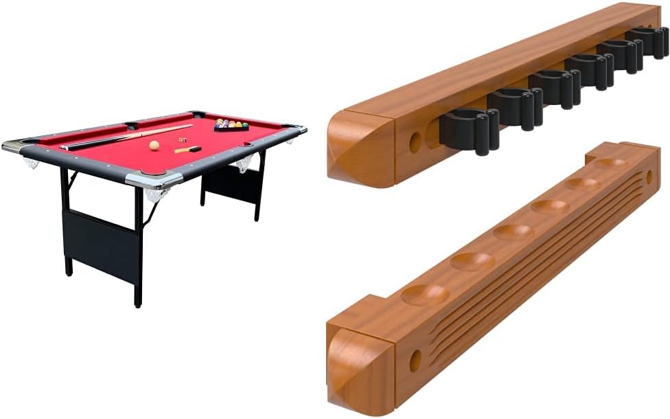 2025 Hathaway Fairmont 6 Ft Portable Pool Table, Adults Folding Billiards Tables for Game Room with Easy Foldable Storage, Includes Full Set of Billiard Balls, Cues, Chalk & Brush