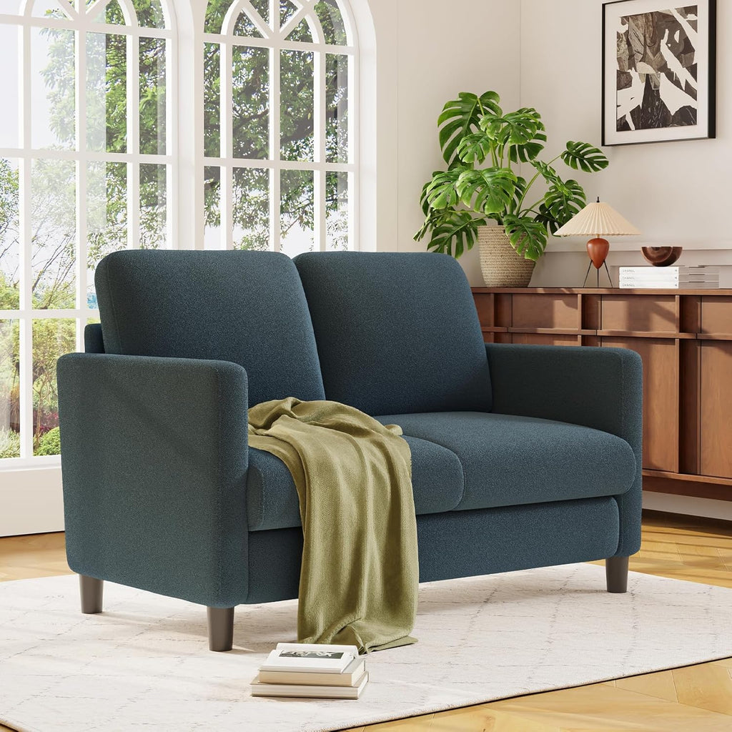 Loveseat Sofa 51" Love Seat Comfy Corduroy Small Loveseat Small Spaces Tool-Free Setup Couch