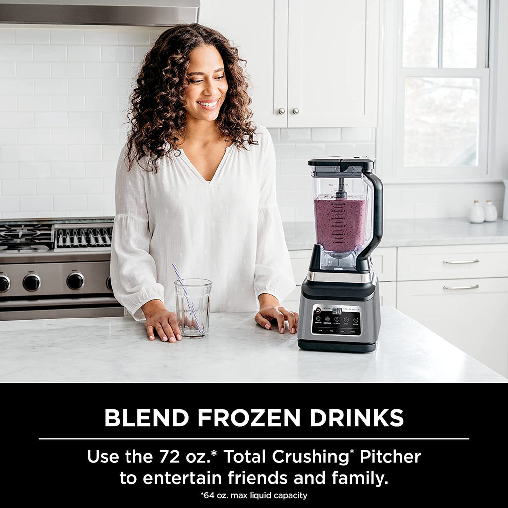 Mega Kitchen System 72 oz. Pitcher 8-Cup Food Processor 16 oz. Single Serve Cup 1500-Watt Black