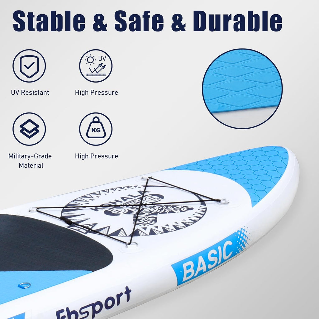 Premium Stand Up Paddle Board Yoga Board with Durable SUP Accessories & Carry Bag | Wide Stance Surf Control Non-Slip Deck Leash Paddle and Pump for Youth & Adult