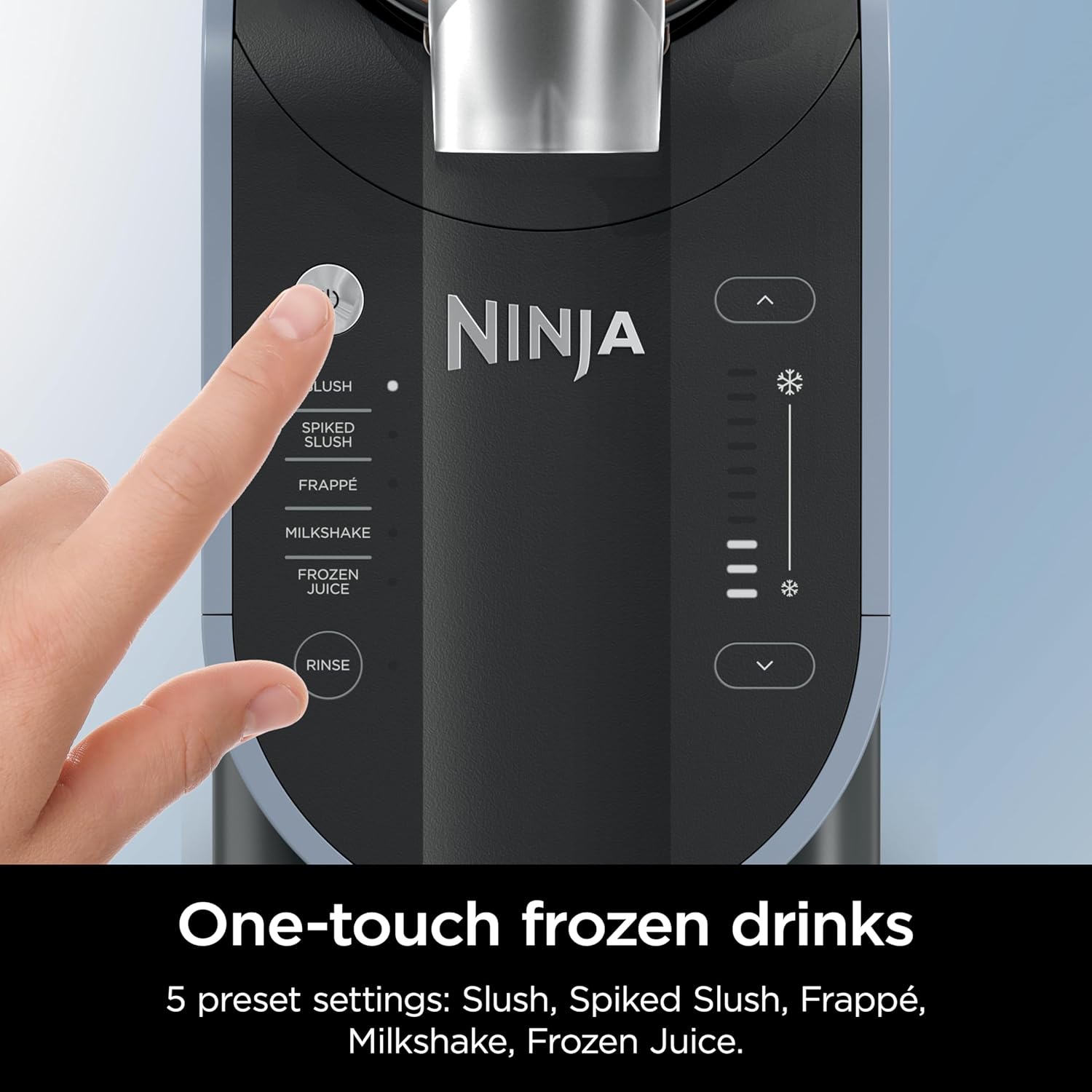 2025 SLUSHi with RapidChill Technology, 88 oz. Frozen Drink & Slushie Machine, 5 Preset Programs, Margaritas, Frapp茅s, and More, Premium Accents, Black, FS301