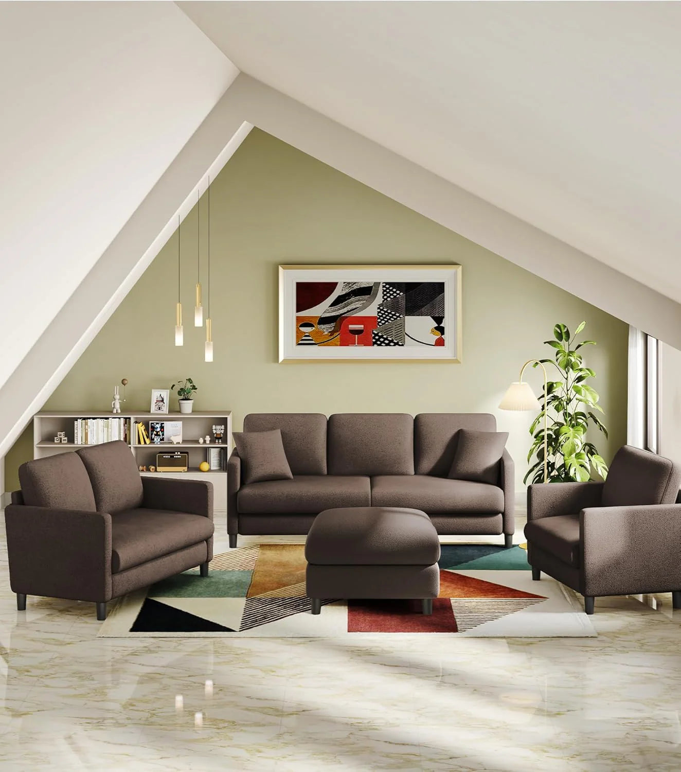 Loveseat Sofa 51" Love Seat Comfy Corduroy Small Loveseat Small Spaces Tool-Free Setup Couch