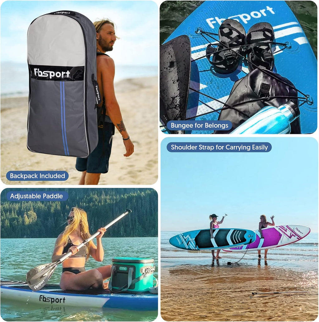 Premium Stand Up Paddle Board Yoga Board with Durable SUP Accessories & Carry Bag | Wide Stance Surf Control Non-Slip Deck Leash Paddle and Pump for Youth & Adult