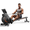 Magnetic/Water Rowing Machine 350 LB Weight Capacity - Foldable Rower for Home Use with Bluetooth, App Supported, Tablet Holder and Comfortable Seat Cushion