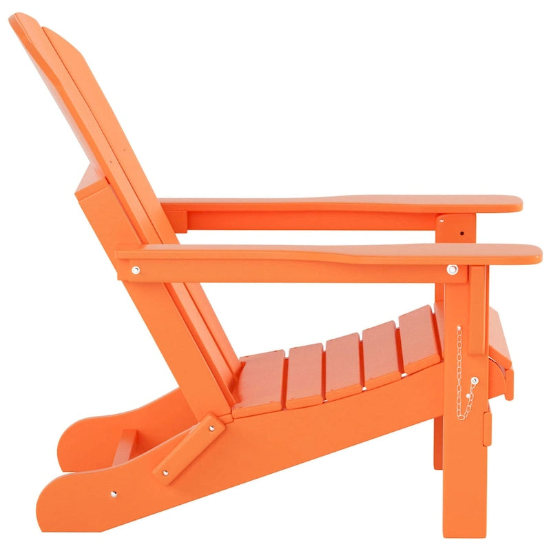 Polytrends Laguna Hdpe All Weather Outdoor Patio Foldable Adirondack Chair With Ottoman And Side Table (3-Piece Set)