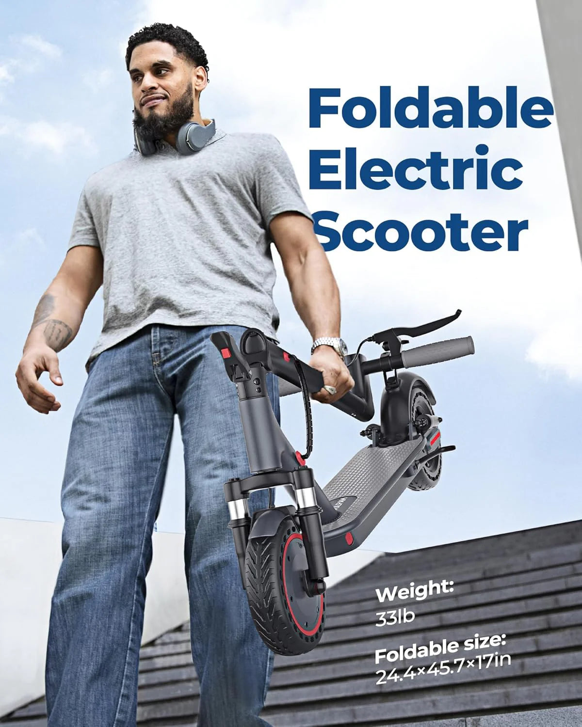 Electric Scooter Powerful Motor Dual Braking