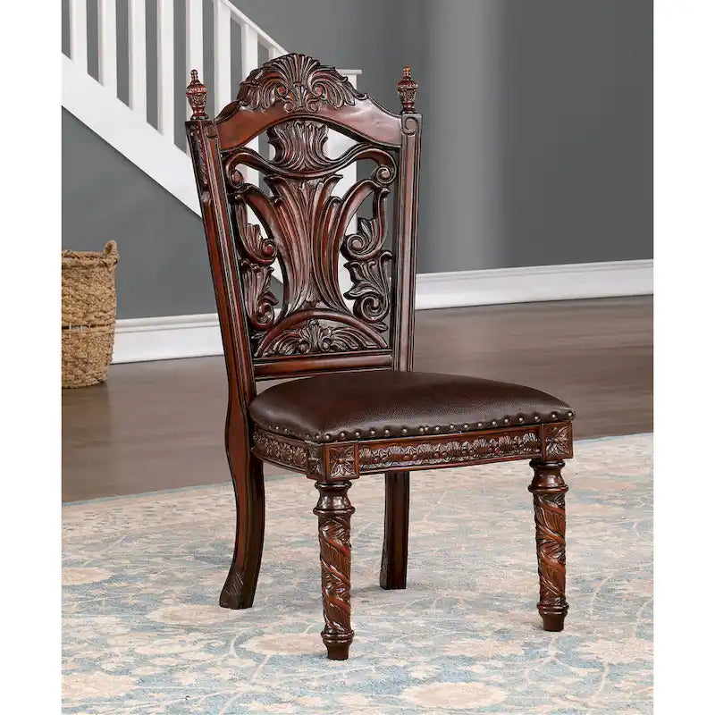 Abeena Traditional Cherry Solid Wood Side Chairs (Set of 2) by