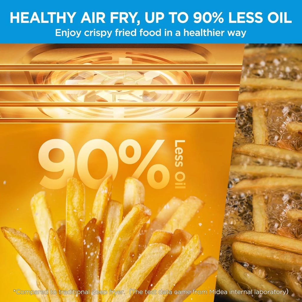 Flexify French Door Toaster Oven Air Fryer Combo, 26.4 QT, Extra Large Air Fryer Countertop Oven 10-in-1 Combo, 25% Faster Cooking and 90% Less Oil, Stainless Steel