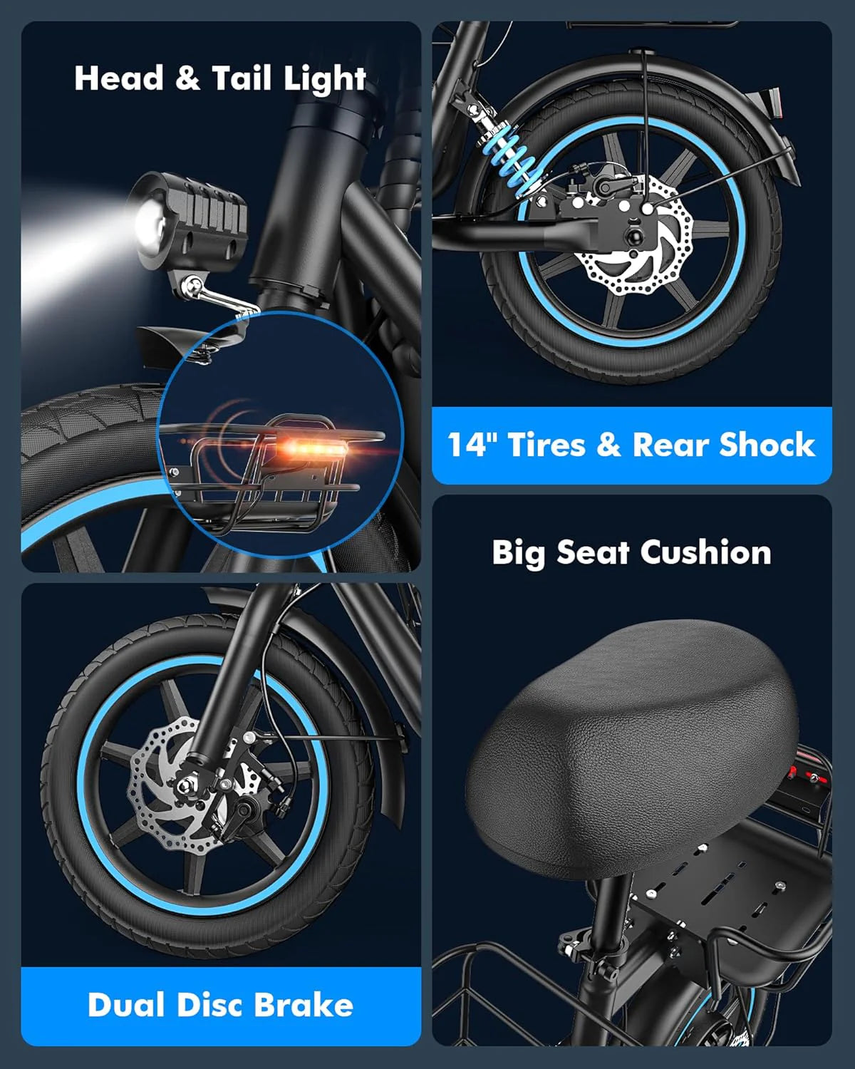 Adults Electric Scooter with Large Middle Basket