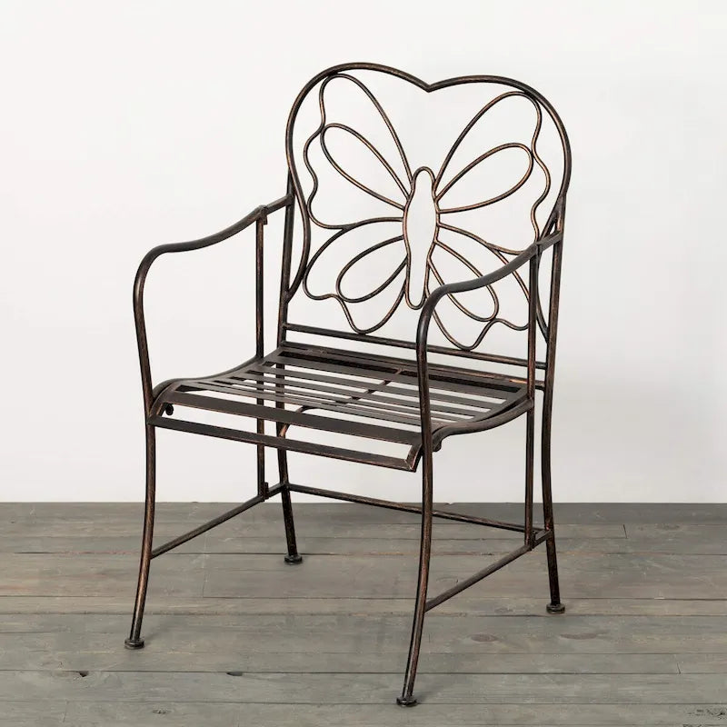 Sullivans 35 Copper Butterfly Garden Chair, Metal