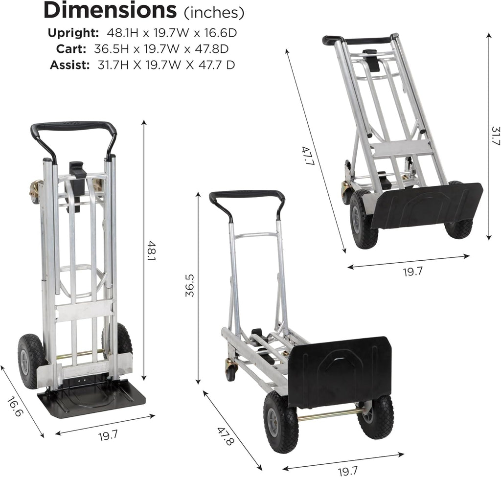2025 4-in-1 Folding Series Hand Truck with Flat-Free Wheels
