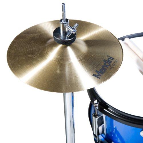 Mendini By Cecilio Drum Set For Kids/Junior &ndash; 16 Inch, 5 Piece, Blue Metallic &ndash; Starter Drums Kit w/Adjustable Throne, Cymbal, Pedal &amp; Drumsticks &ndash; MJDS 5 BL