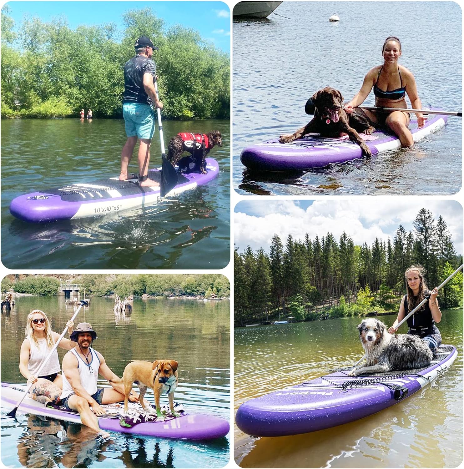 Premium Stand Up Paddle Board Yoga Board with Durable SUP Accessories & Carry Bag | Wide Stance Surf Control Non-Slip Deck Leash Paddle and Pump for Youth & Adult