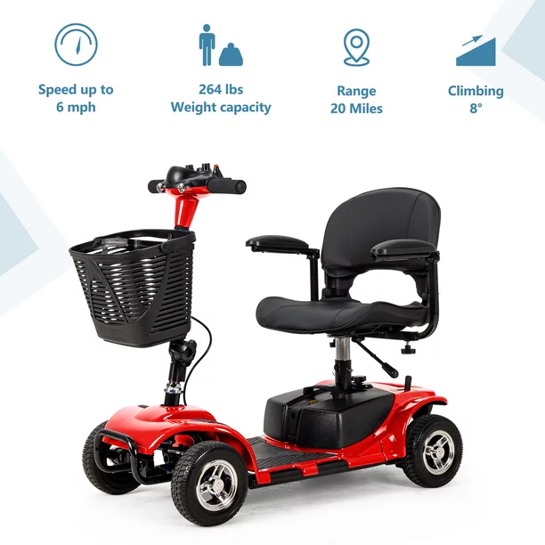2025 UltraLite Mobility 4-Wheel Scooter, Portable & Lightweight, 14-Mile Range, Model A898