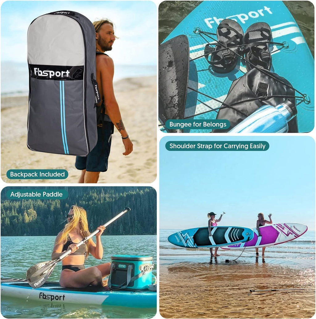 Premium Stand Up Paddle Board Yoga Board with Durable SUP Accessories & Carry Bag | Wide Stance Surf Control Non-Slip Deck Leash Paddle and Pump for Youth & Adult